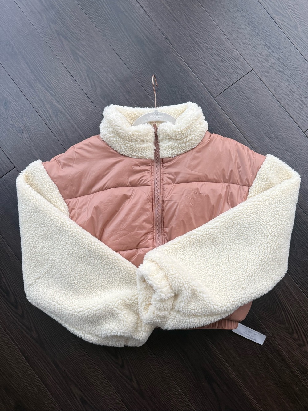 For Love & Lemons Sherpa & Quilted Jacket - Dusty Rose and Cream